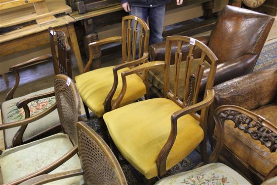 Pair of George III mahogany armchairs